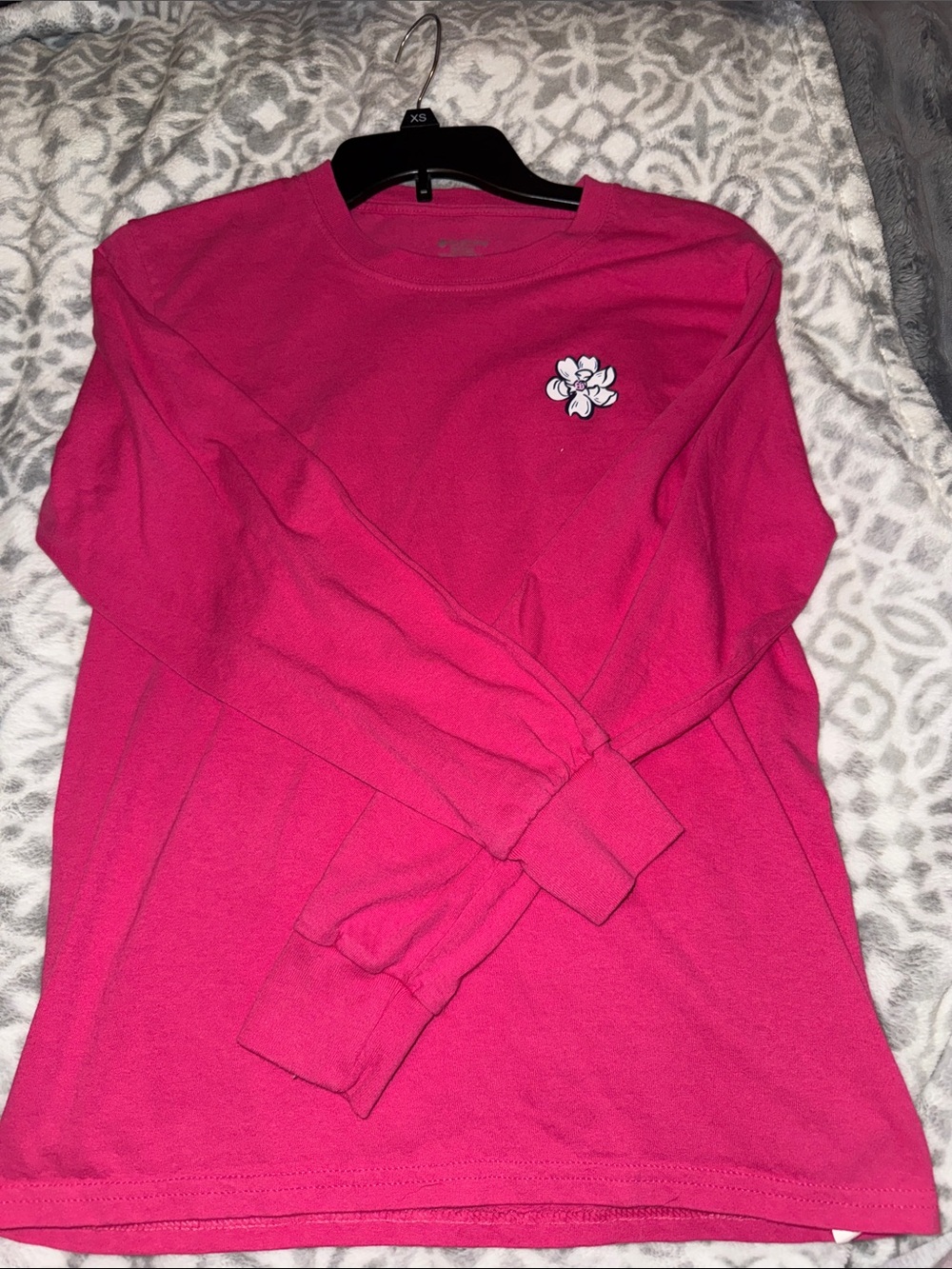 A Girl Thing Hot Pink Tee with Sunflower Peace Graphic